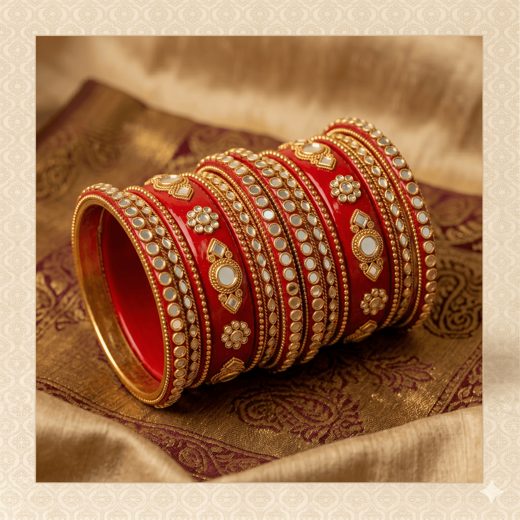 Lac Mirror Bangle Set