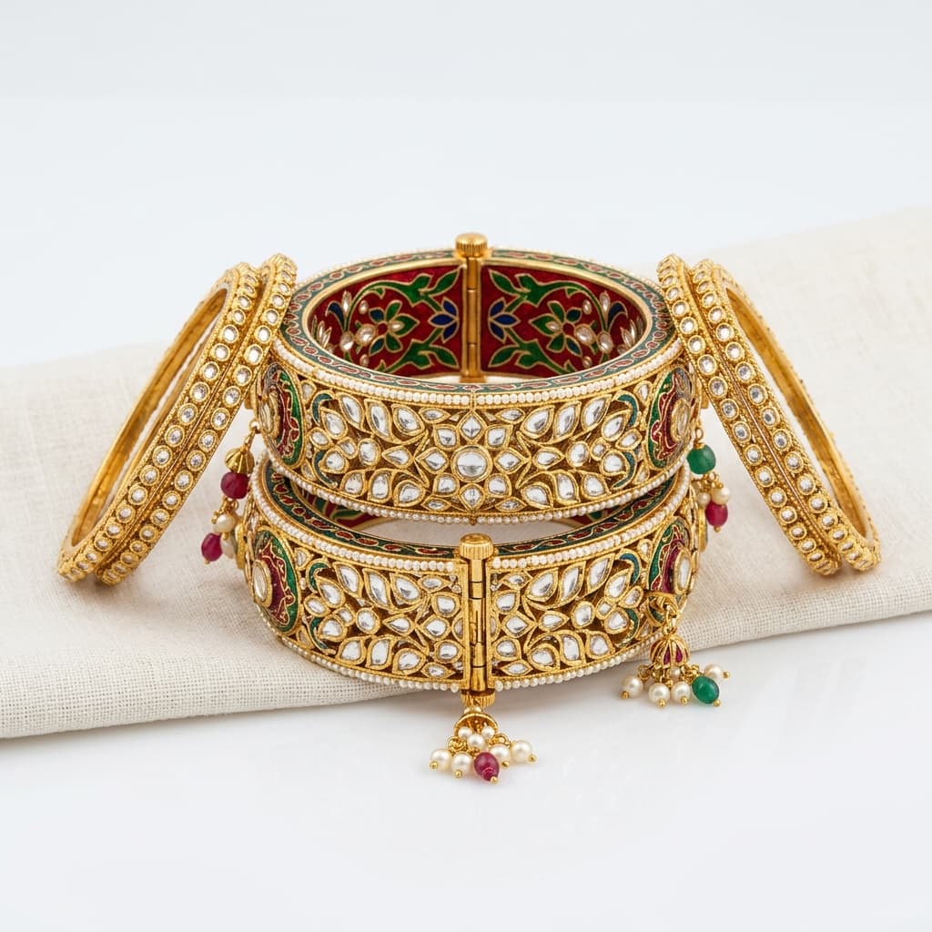 Premium Kundan Bangle Set 1